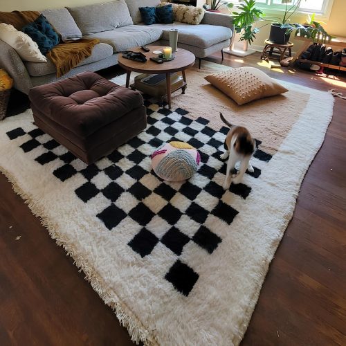 TALIN –  Beige and Black Rug – Beni Ourain Carpet photo review