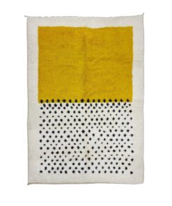 DALIA–Mustard Moroccan Rug-Wool Beni Ourain Dotted Custom Rug Sizes