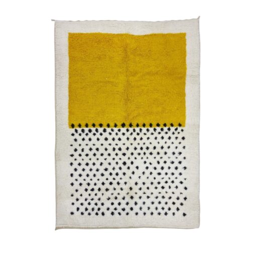 DALIA–Mustard Moroccan Rug-Wool Beni Ourain Dotted Custom Rug Sizes