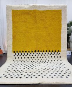 Alternative view of DALIA–Mustard Moroccan Rug-Wool Beni Ourain Dotted Custom Rug Sizes