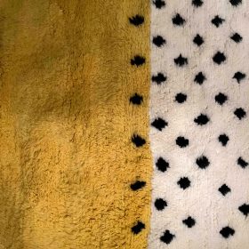DALIA–Mustard Moroccan Rug-Wool Beni Ourain Dotted Custom Rug Sizes