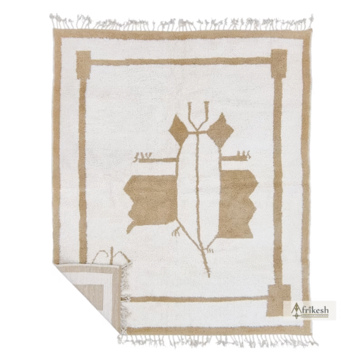 Moroccan White and Beige Rug