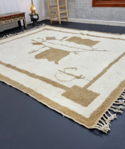 Moroccan White and Beige Rug