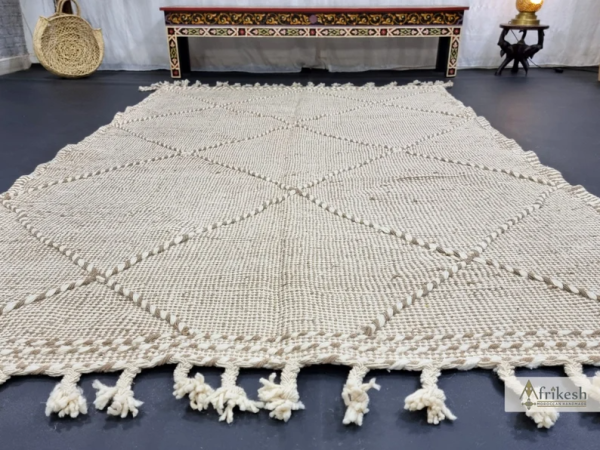 Beige and White Rug