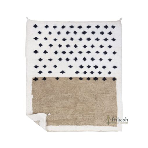 DALIA – Beige and White Rug - Custom Beni Ourain Dotted Carpet