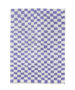 RANIA – Eggplant and White Rug – Handmade Beni Ourain Checkered Rug