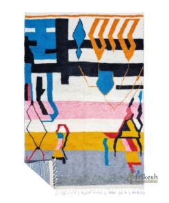 NORIYA– Gray and White Carpet – Custom Beni Ourain Funky Rug