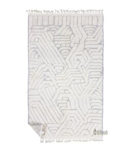KHITANA – Off White and Gray Rug – Berber Beni Ourain Tufted Carpet