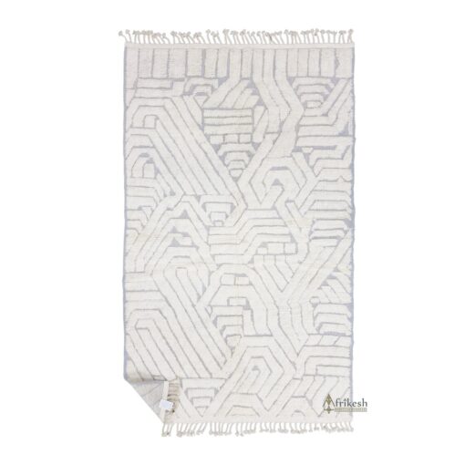 KHITANA – Off White and Gray Rug – Berber Beni Ourain Tufted Carpet