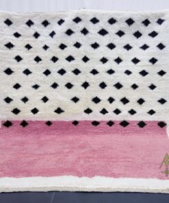 Alternative view of DALIA – Pink & White Carpet-Moroccan Beni Ourain Dotted Custom Rugs