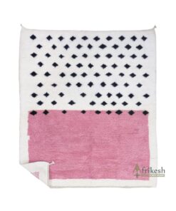 DALIA – Pink & White Carpet-Moroccan Beni Ourain Dotted Custom Rugs