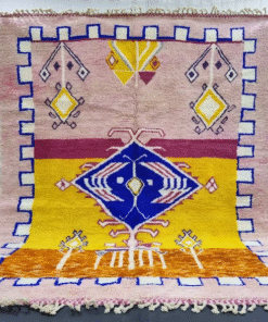 Alternative view of BISMA – Pink & Yellow Rug – Wool Beni Ourain Funky Custom Rugs