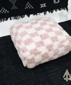 Alternative view of Pink and White Pouf - Floor Pillow - Handmade Floor Cushion