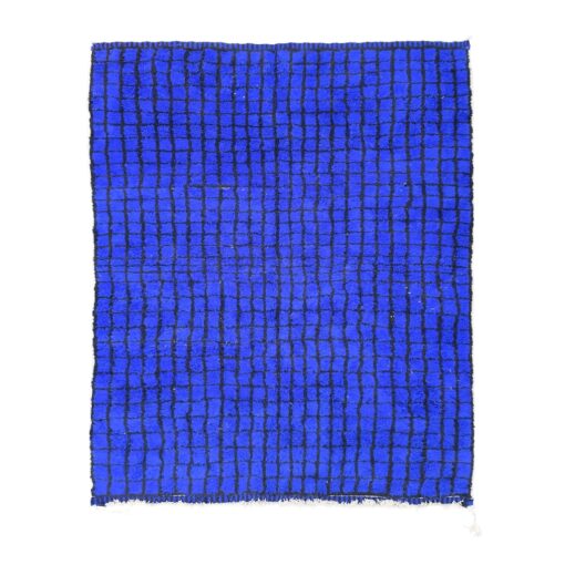 SAMAA – Royal Blue & Black Carpet – Beni Ourain Grid Custom Rug