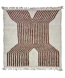 TAIBA– White & Brown Rug – Beni Ourain Striped Custom Rug Sizes