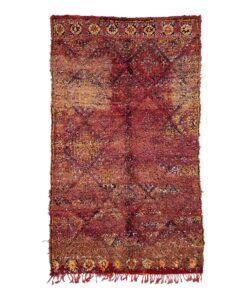 SAMIHA - Red And Brown Beni M'Guild Rug - Vintage Carpet 6x11