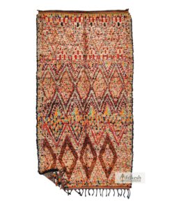 FANOUS - Red And Orange Beni M'Guild Rug - Vintage Carpet 6x13