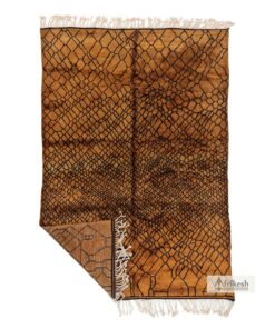 FADLA - Mrirt Beni Rug 7x10 - Brown Grid Shag Moroccan Rug