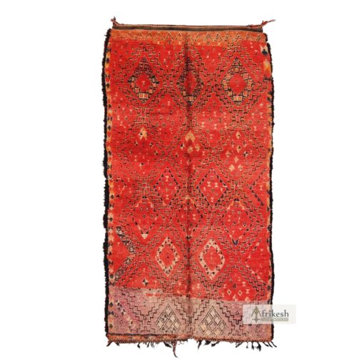 NASMA - Red And Black Beni M'Guild Rug - Vintage Carpet 6x12