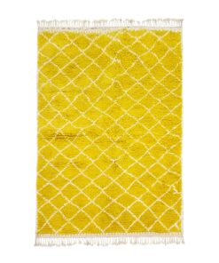 BEYA - Beni Ourain Rug 4x6 -  Yellow Geometric Moroccan Rug