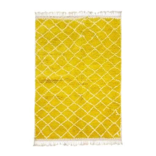 BEYA - Beni Ourain Rug 4x6 -  Yellow Geometric Moroccan Rug