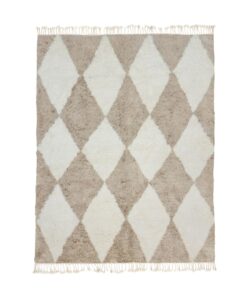 LOUDIA – Beige and Brown Rug – Custom Beni Ourain Geometric Rug