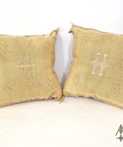2x Moroccan Sabra Cactus Pillows - Handmade Pillow Cases - Beige Pillow Cushion