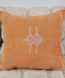 Moroccan Sabra Cactus Pillow - Handmade Pillow Cases - Orange Pillow Cushion