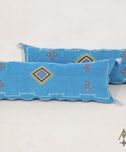 2x Moroccan Sabra Cactus Pillows - Handmade Pillow Cases - Blue Pillow Cushion