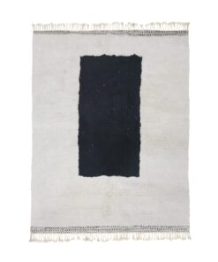 ILLY – White And Black Rug – Wool Beni Ourain Geometric Carpet