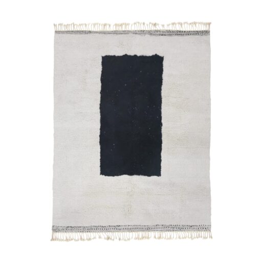 ILLY – White And Black Rug – Wool Beni Ourain Geometric Carpet