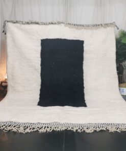 Alternative view of ILLY – White And Black Rug – Wool Beni Ourain Geometric Carpet