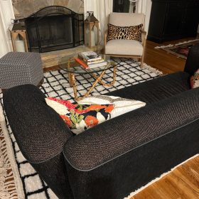 LIDIA – Brown And White Carpet – Custom Beni Ourain Grid Rug
