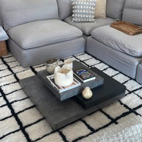 LIDIA – Brown And White Carpet – Custom Beni Ourain Grid Rug
