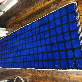 SAMAA – Royal Blue & Black Carpet – Beni Ourain Grid Custom Rug