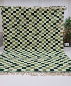 Alternative view of FAWAR - Handmade Green And White Rug - Beni Ourain Carpet 9x11
