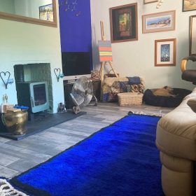 LIMA – Dark Blue Rug – Moroccan Beni Ourain Geometric Carpet