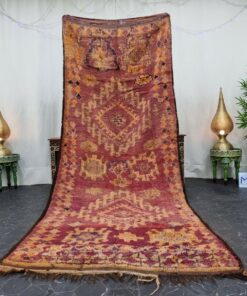 LOUJAYN - Faded Purple Boujad Rug - Vintage Carpet 4x11