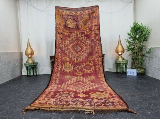 LOUJAYN - Faded Purple Boujad Rug - Vintage Carpet 4x11