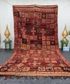 NADA - Maroon Boujad Rug - Vintage Carpet 5x12