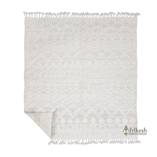 DAMESHA – Off White Carpet - Wool Beni Ourain Tufted Rug
