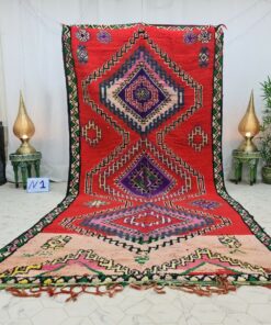 ISIS - Red And Purple Sbai Rug - Vintage Carpet 6x13