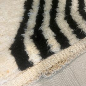 TAIBA– White & Brown Rug – Beni Ourain Striped Custom Rug Sizes