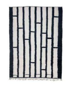 RIWAYA - Handmade Black And White Rug - Beni Ourain Carpet 8x11
