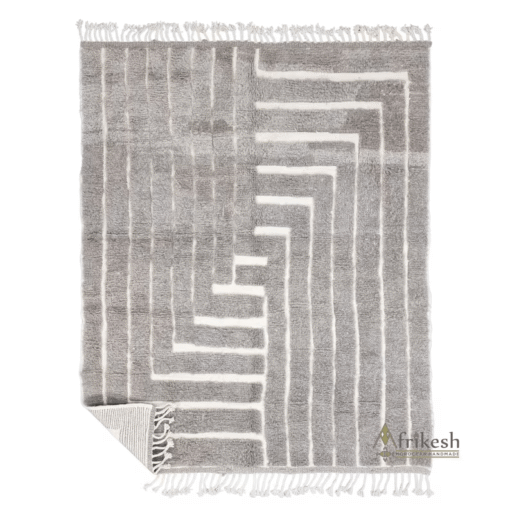 AIRA – Taupe and Beige Rug – Moroccan Beni Ourain Tufted Rug