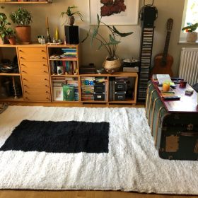 ILLY – White And Black Rug – Wool Beni Ourain Geometric Carpet