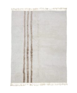 YENNA – Beige & White Carpet – Custom Beni Ourain Striped Rug