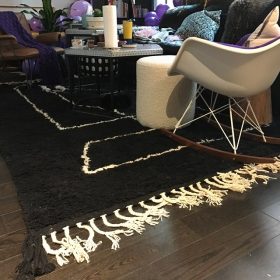 SAMRA – Black Rug – Wool Beni Ourain Abstract Carpet