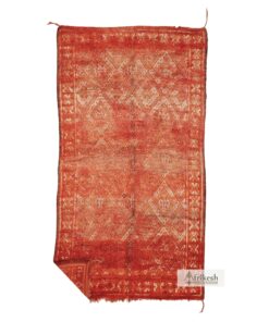 YONDA - Red And Orange Beni M'Guild Rug - Vintage Carpet 6x11
