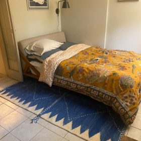 AMNA – Wood Brown Rug – Custom Kilim Geometric Carpet